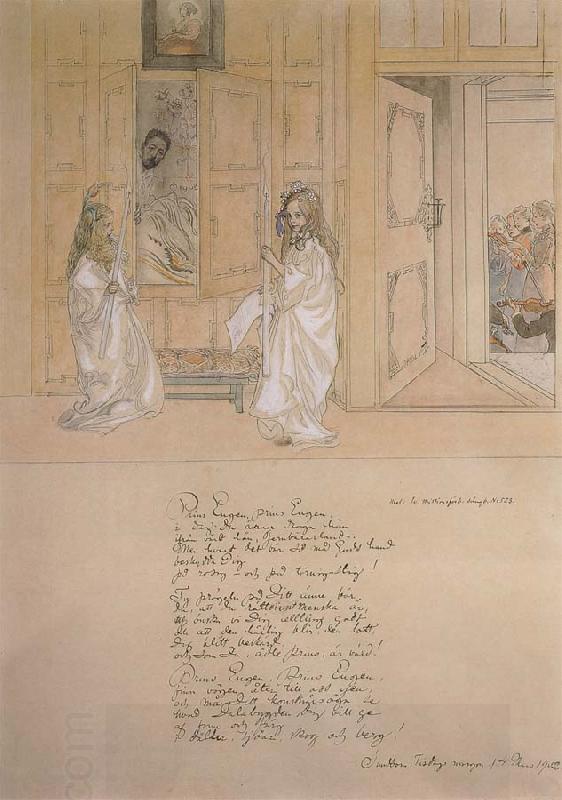 Carl Larsson Morning Serenade for prince Eugen at carl Larsson-s home on march 4 1902